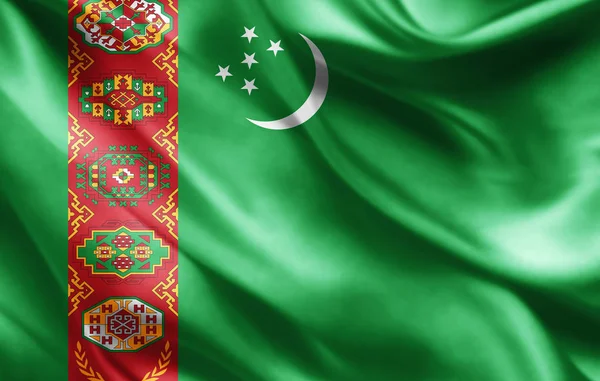 Drapeau Turkménistan Avec Espace Copie Pour Votre Texte Illustration — Photo