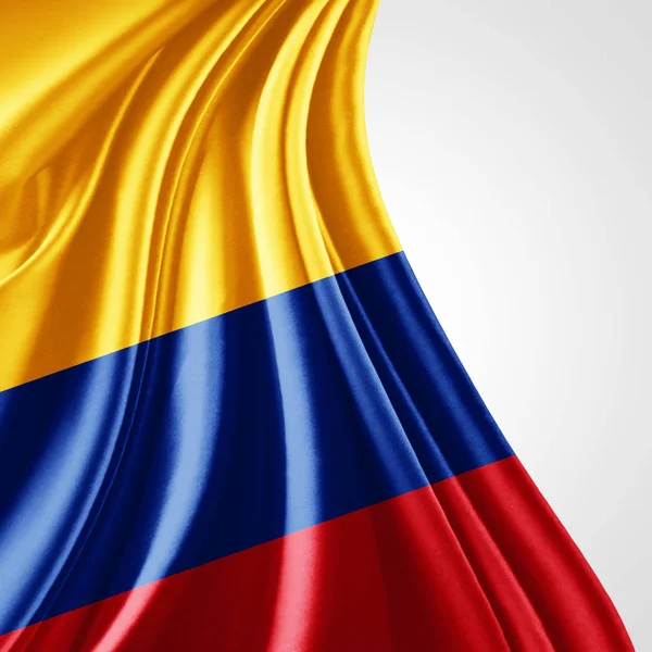 Flaggan Colombia Med Kopia Utrymme För Din Text Vit Bakgrund — Stockfoto