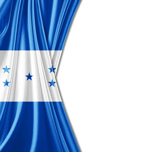 Bandera Honduras Con Espacio Copia Para Texto Sobre Fondo Blanco — Foto de Stock