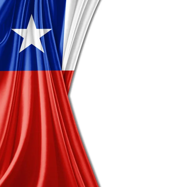 Bandera Chile Con Espacio Copia Para Texto Sobre Fondo Blanco —  Fotos de Stock