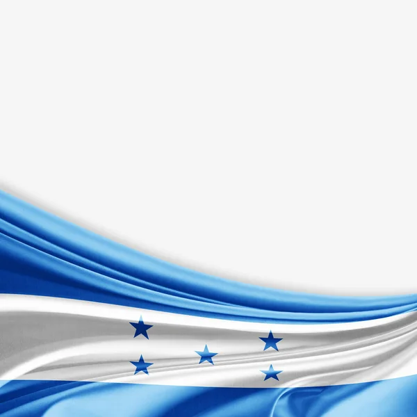 Bandera Honduras Con Espacio Copia Para Texto Sobre Fondo Blanco — Foto de Stock