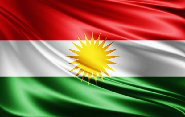 Bandiera Del Kurdistan Con Spazio Copia Del Testo Illustrazione — Foto Stock