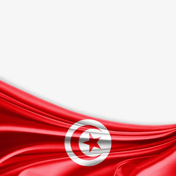 Flag Tunisia Copy Space Your Text White Background Illustration — Stockfoto