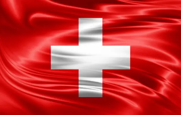 Bandera Suiza Con Espacio Copia Para Texto Ilustración — Foto de Stock