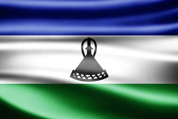 Vlag Van Lesotho Met Kopie Ruimte Voor Tekst Illustratie — Stockfoto