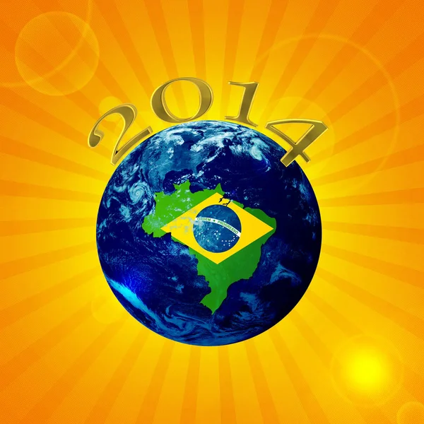 Bandiera Brasile Sul Globo Con Spazio Copia Testo Immagini — Foto Stock