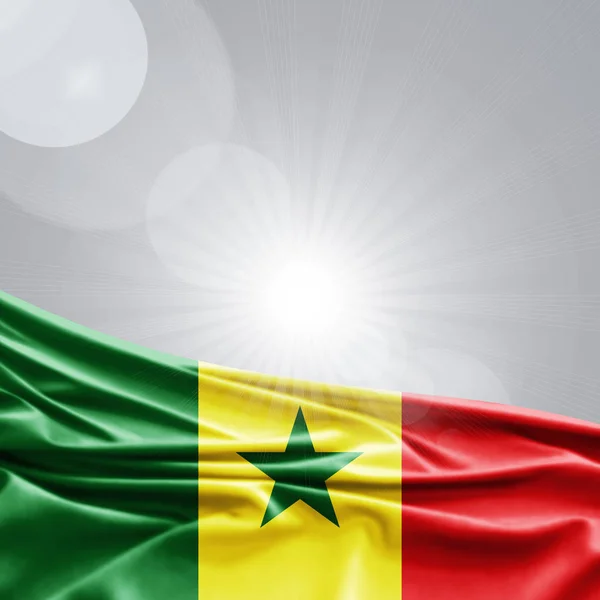 Bandera Senegal Con Espacio Copia Para Texto Ilustración — Foto de Stock