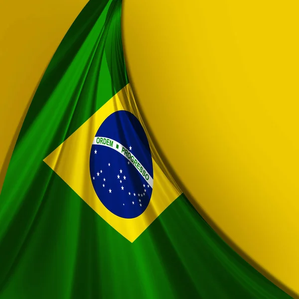 Bandera Brasil Seda Con Copyspace Para Texto Imágenes — Foto de Stock