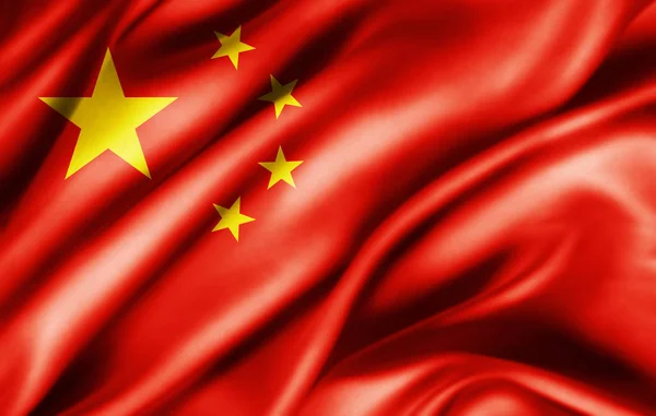 Vlag Van China Met Kopie Ruimte Voor Tekst Illustratie — Stockfoto