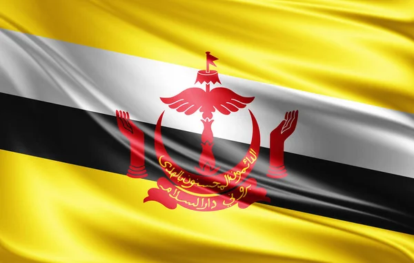 Vlag Van Brunei Met Kopie Ruimte Voor Tekst Illustratie — Stockfoto