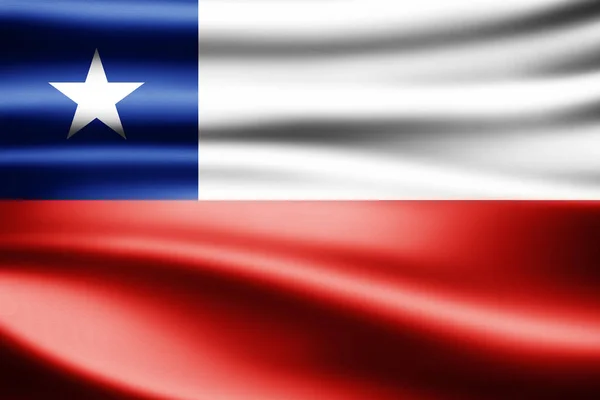 Şili Bayrağı Ile Kopya Alanı Metin Çizim Için — Stok fotoğraf