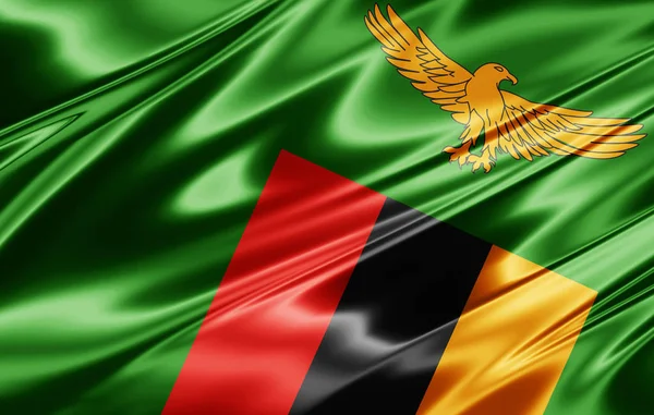 Vlajka Zambie Kopií Prostor Pro Ilustraci Textu — Stock fotografie