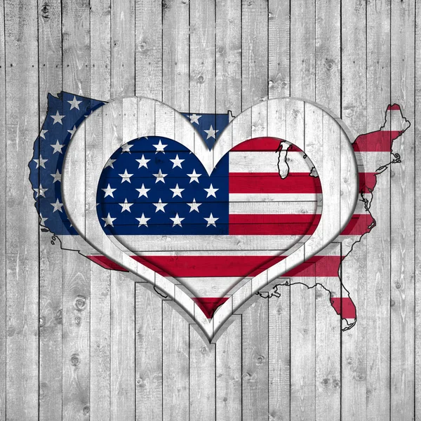 Usa Flag Herzzeichen Mit Kopierplatz Für Ihren Text Oder Ihre — Stockfoto