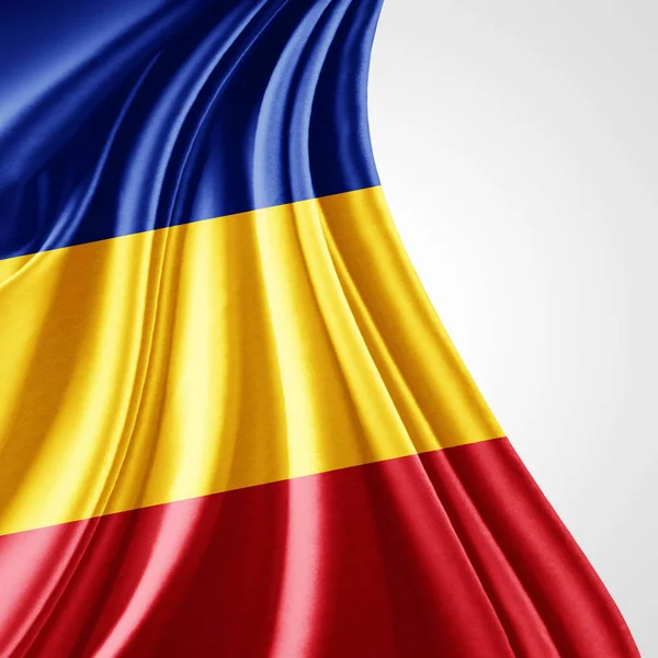 Romanya Bayrağı Ile Kopya Alanı Metin Çizim Için — Stok fotoğraf