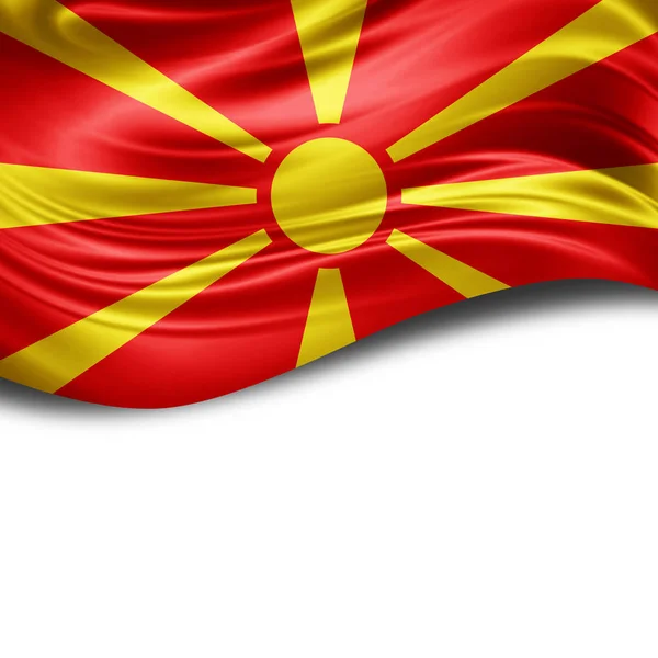 Bandiera Della Macedonia Con Spazio Copia Del Testo Illustrazione — Foto Stock