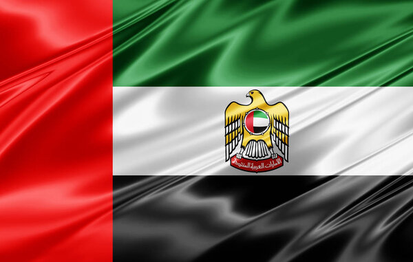 Flag of united arab emirates with copy space for your text  - 3D illustration    