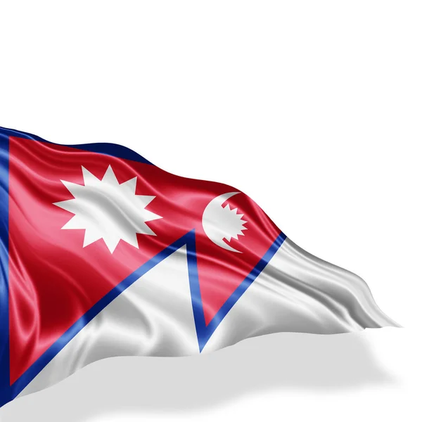 尼泊尔国旗与复制空间为您的文本 — 图库照片