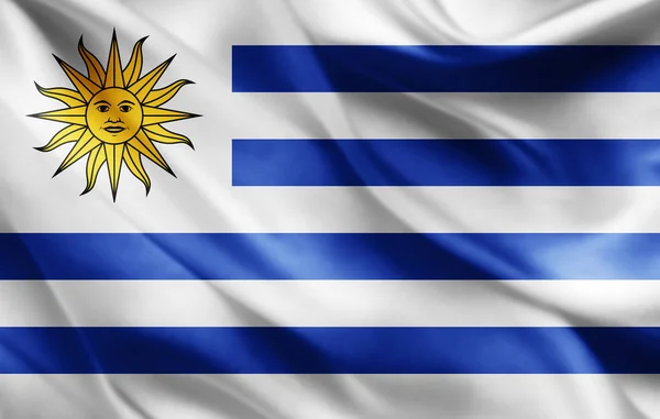 Vlag Van Uruguay Met Kopie Ruimte Voor Tekst Illustratie — Stockfoto