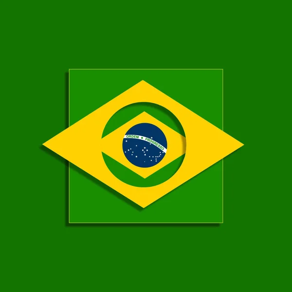 Bandiera Brasiliana Sfondo Astratto Illustrazione — Foto Stock