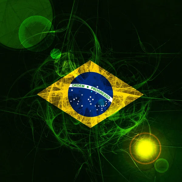 Vlag Van Brazilië Een Abstracte Achtergrond Illustratie — Stockfoto