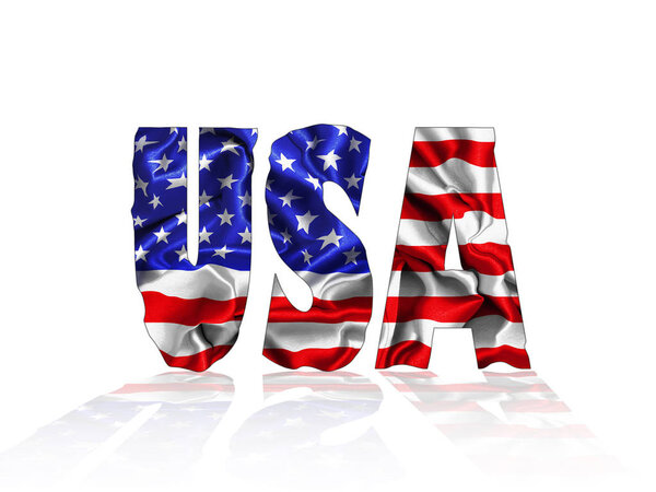 Карта с флагом США с текстом с копировальным пространством для текста или изображений
 