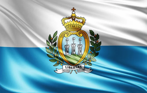 Flagge Von San Marino Mit Kopierplatz Für Ihren Text Illustration — Stockfoto