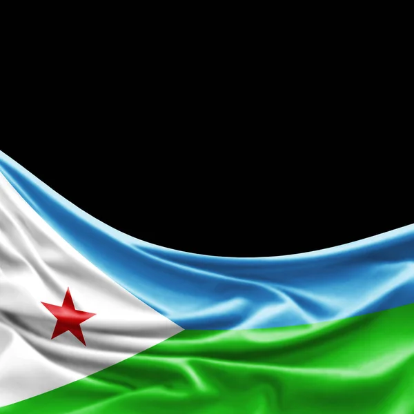 Vlag Van Djibouti Met Kopie Ruimte Voor Tekst Illustratie — Stockfoto