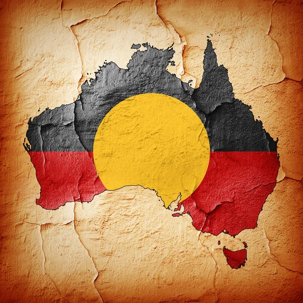 Bandera Aborigen Australia Con Espacio Copia Para Texto Imágenes — Foto de Stock