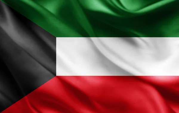 Flagge Von Kuwait Mit Kopierplatz Für Ihren Text Illustration — Stockfoto