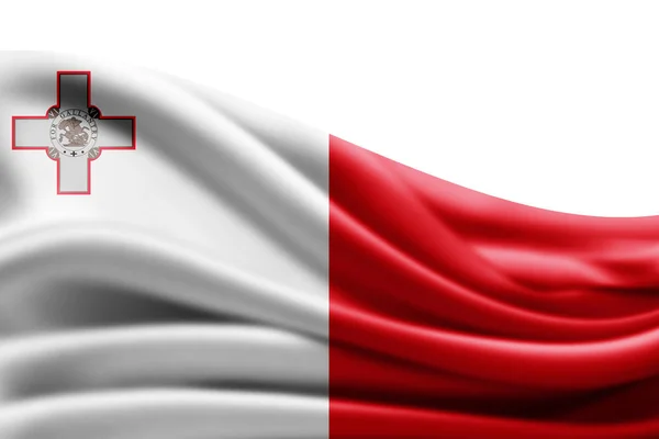 Flagge Von Malta Mit Kopierplatz Für Ihren Text Illustration — Stockfoto