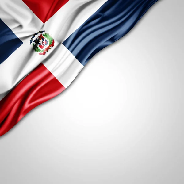 テキスト イラストのコピー スペースとドミニカ共和国の旗 — ストック写真