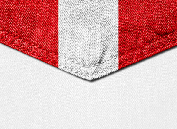 Peru  flag with copy space for your text or images,  white background 