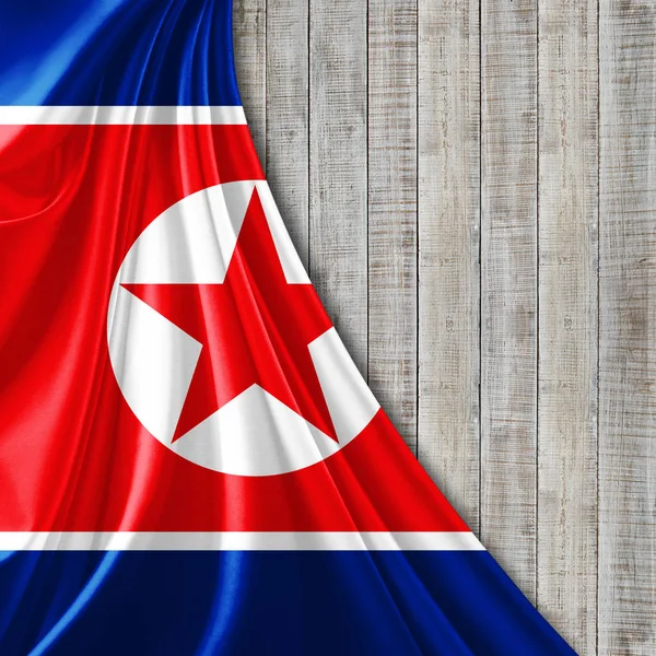 Bandiera Della Corea Del Nord Con Spazio Copia Del Testo — Foto Stock