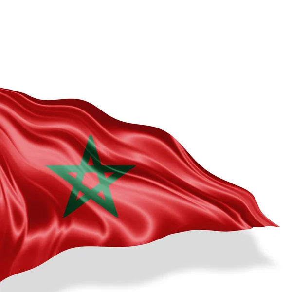 Flag Morocco Copy Space Your Text White Background Illustration — Stock Photo, Image