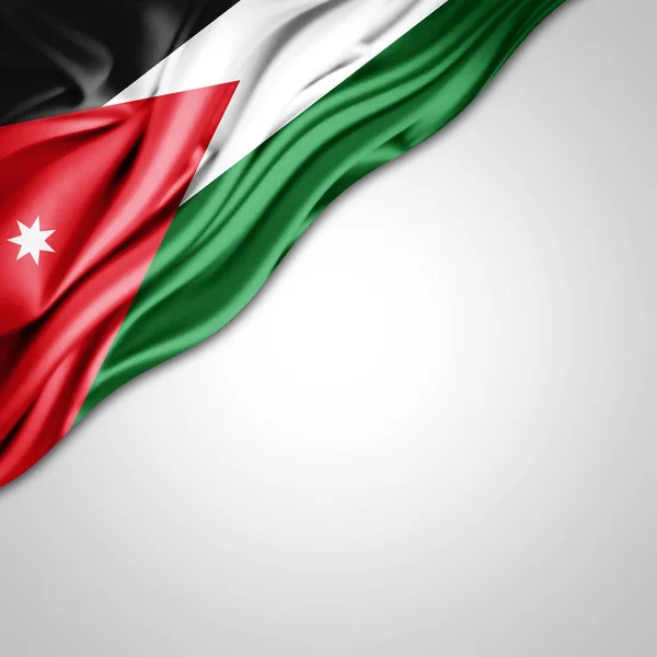 Flaggan Jordanien Med Kopia Utrymme För Din Text Illustration — Stockfoto