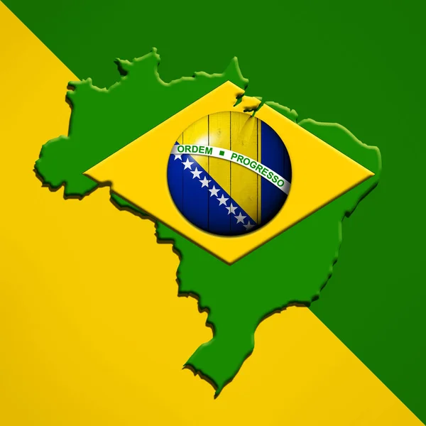 Brazil Bosnia Flags Map Copy Space Your Text Images — Stock Photo, Image