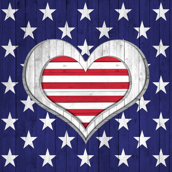 Usa Flag Heart Sign Copy Space Your Text Images — Stock Photo, Image