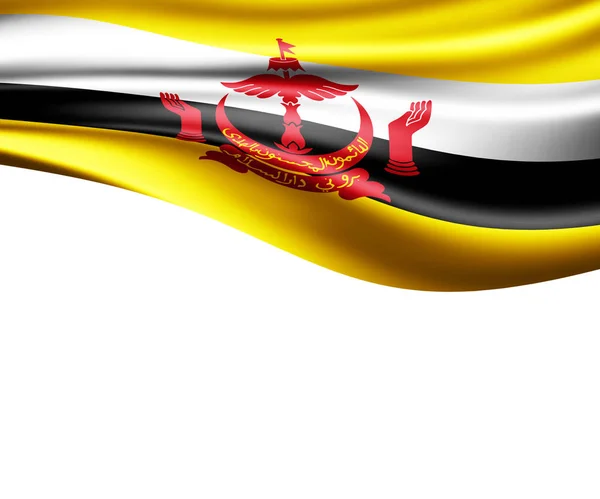 Vlag Van Brunei Met Kopie Ruimte Voor Tekst Illustratie — Stockfoto
