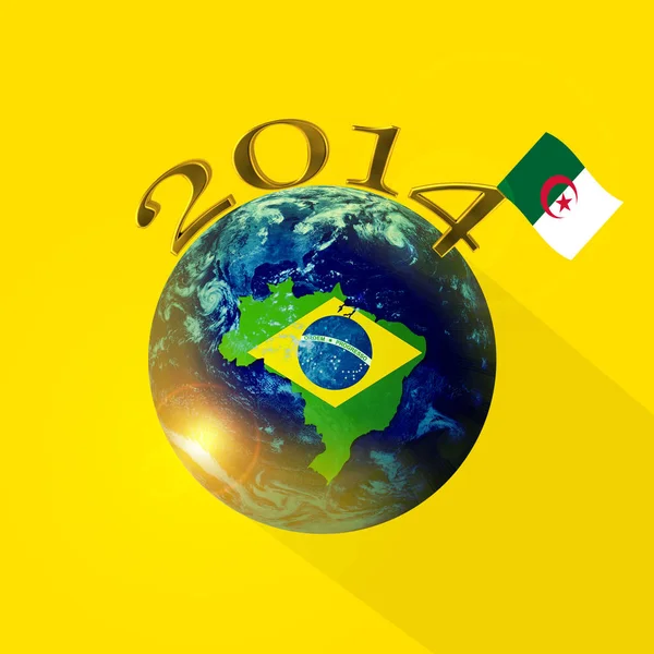 Brasilien Karte Und Algerien Flagge Karte Mit Kopierplatz Für Ihren — Stockfoto