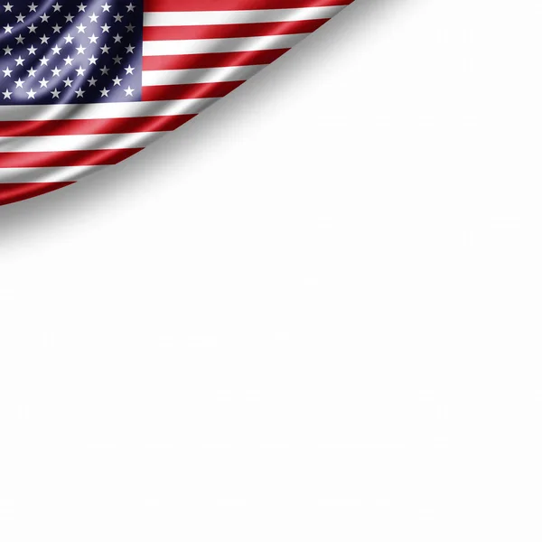 Flagge Der Usa Mit Kopierplatz Für Ihren Text Auf Weißem — Stockfoto