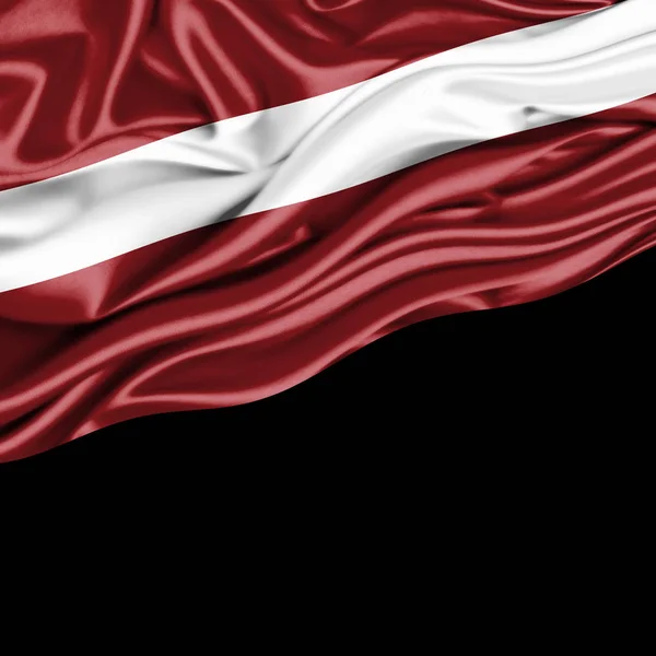 Lotyšská Vlajka Kopií Prostor Pro Ilustraci Textu — Stock fotografie