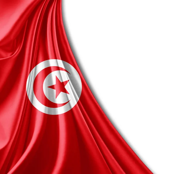 Bandiera Della Tunisia Con Spazio Copia Del Testo Illustrazione — Foto Stock