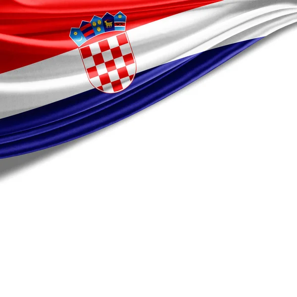 Flaga Chorwacji Kopia Miejsce Tekst Białym Tle Ilustracja — Zdjęcie stockowe