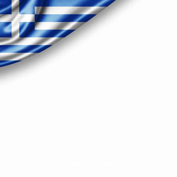 Flag Greece Copy Space Your Text White Background Illustration — Stock Photo, Image