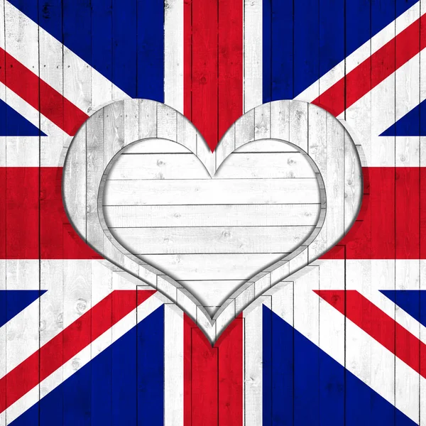 Флаг Сердце Флаг Великобритании Местом Копирования Текста Изображений — стоковое фото