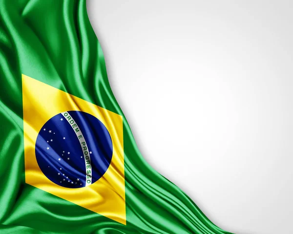 Bandera Brasil Con Espacio Copia Para Texto Ilustración — Foto de Stock
