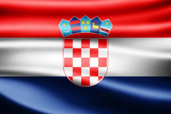 Hırvatistan Bayrağı Ile Kopya Alanı Metin Çizim Için — Stok fotoğraf