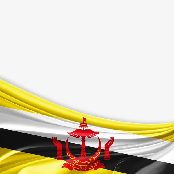 Bandeira Brunei Com Espaço Cópia Para Seu Texto Sobre Fundo — Fotografia de Stock