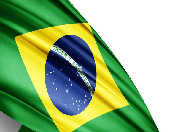 Vlag Van Brazilië Met Kopie Ruimte Voor Tekst Illustratie — Stockfoto