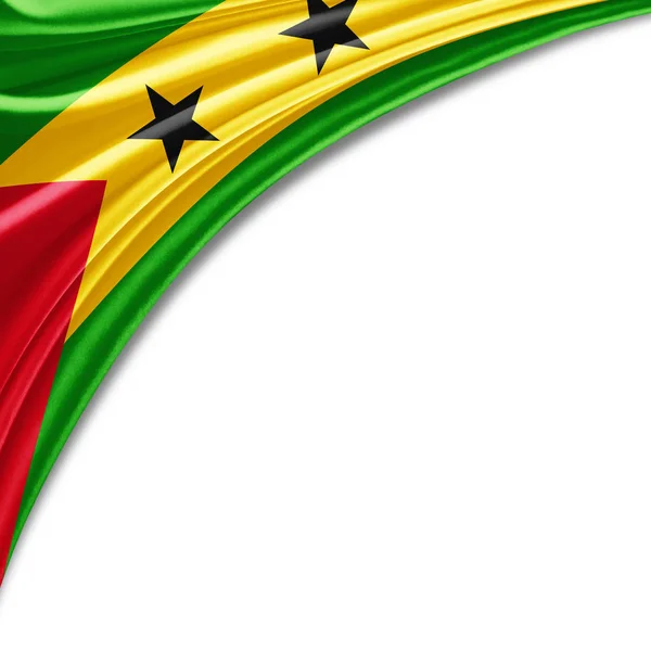 Másol Szöveg Fehér Háttér Ábrán Helyet Sao Tome Zászlaja — Stock Fotó